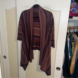 Peruvian Connection 100% Pima Cotton Shawl Open Cardigan Sweater
